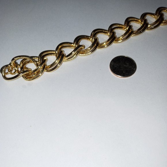 BRACELET double link gold lobster claw NEW - Picture 2 of 4